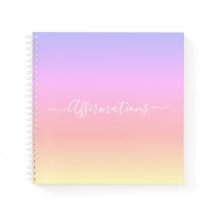 Pastel Rainbow with White Binding Affirmations