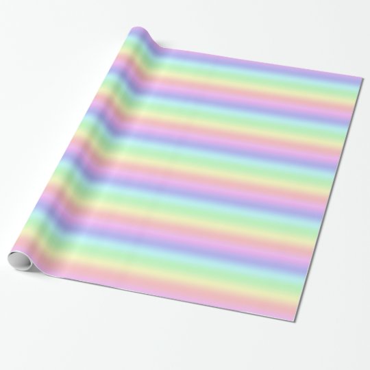 Pastel Rainbow Wrapping Paper Zazzle.co.uk