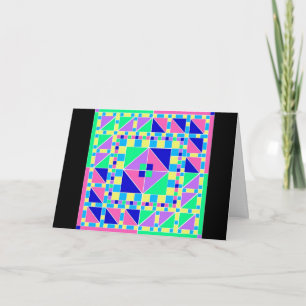 Pastel Rangoli w/ Black Border 2 Diwali Card