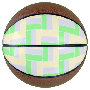Pastel Rectangles Pattern White Dashed Lines Basketball