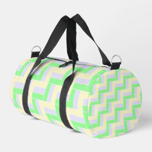 Pastel Rectangles Pattern White Dashed Lines Duffle Bag