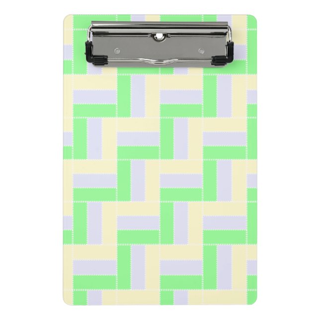 Pastel Rectangles Pattern White Dashed Lines Mini Clipboard (Front)