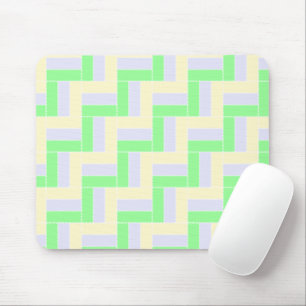 Pastel Rectangles Pattern White Dashed Lines Mouse Mat