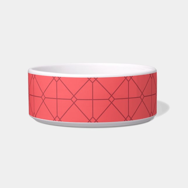 Pastel red, cool, trendy, decorative illustration bowl (Front)