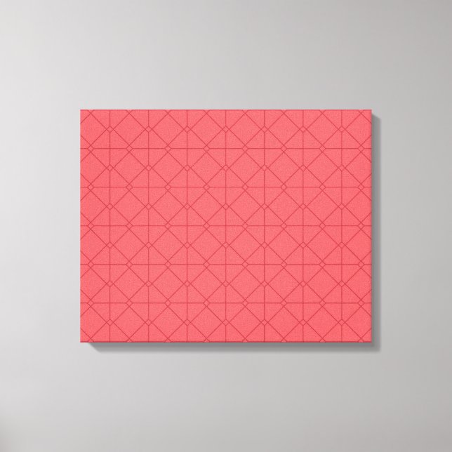 Pastel red, cool, trendy, decorative illustration canvas print (Front)