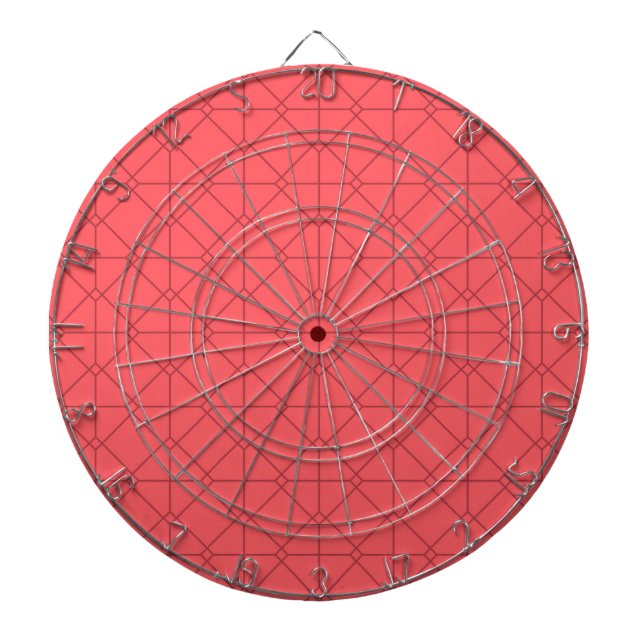 Pastel red, cool, trendy, decorative illustration dartboard (Front)