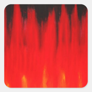 Pastel Red Fire Flames (Natural Symbolism) Square Sticker