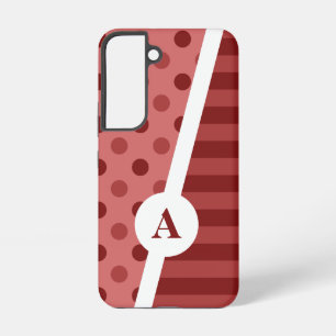 Pastel Red Polka Dot and Stripe Pattern Samsung Galaxy Case