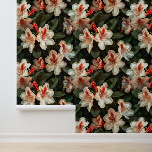 Pastel red rhododendron flower blossom petals wallpaper