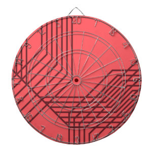 Pastel Red, simple, modern, geometric design Dartboard