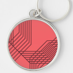 Pastel Red, simple, modern, geometric design Key Ring