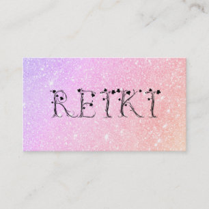 *~* Pastel REIKI Ivy Typography Abstract Business Card