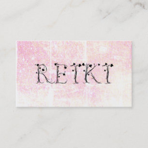 *~*  Pastel REIKI Ivy Typography Grunge Glitter Business Card