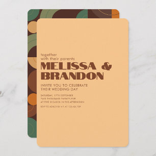 Pastel Retro 70s Groovy Wedding Invitation