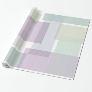 Pastel Retro Blocks Lavender Green Blue Wrapping Paper