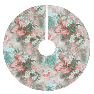 Pastel Retro Christmas Vignette Brushed Polyester Tree Skirt