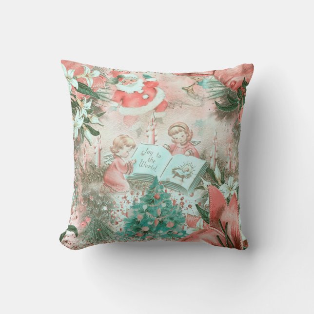 Pastel Retro Christmas Vignette    Cushion (Front)