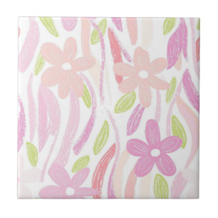 Pastel Retro Floral (10) Tile