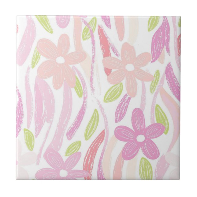 Pastel Retro Floral (10) Tile (Front)