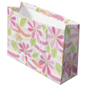 Pastel Retro Floral (2) Large Gift Bag