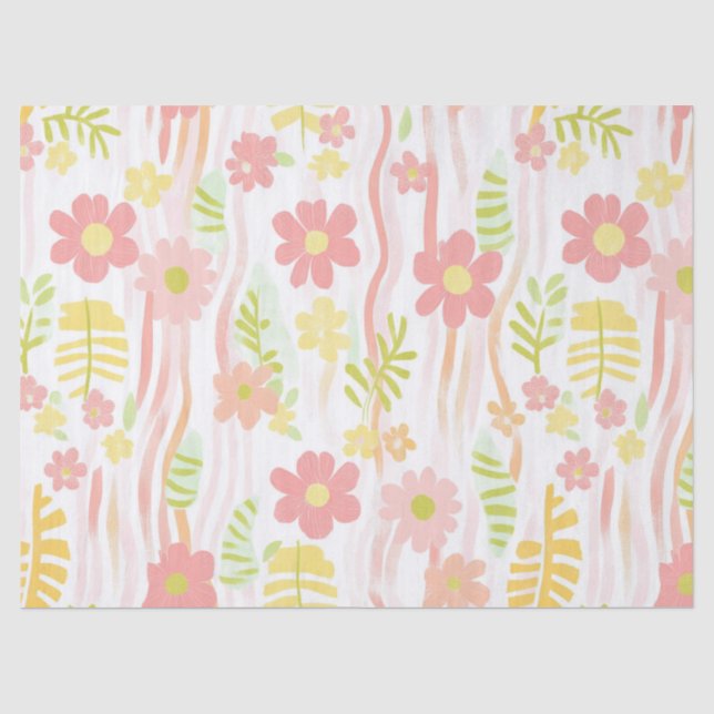 Pastel Retro Floral (3) Tissue Paper (Front)
