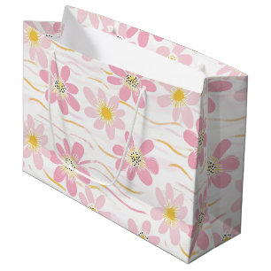 Pastel Retro Floral (4) Large Gift Bag