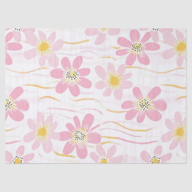 Pastel Retro Floral (4) Tissue Paper (Front)
