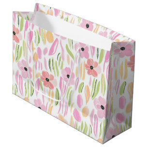 Pastel Retro Floral (5) Large Gift Bag