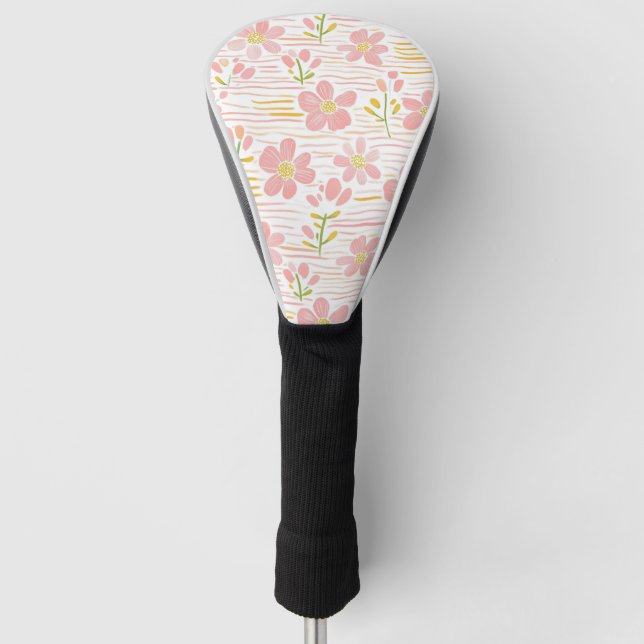 Pastel Retro Floral (6) Golf Head Cover (Front)