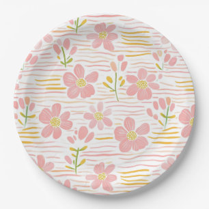 Pastel Retro Floral (6) Paper Plate
