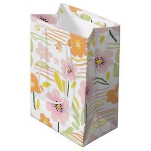 Pastel Retro Floral (7) Medium Gift Bag