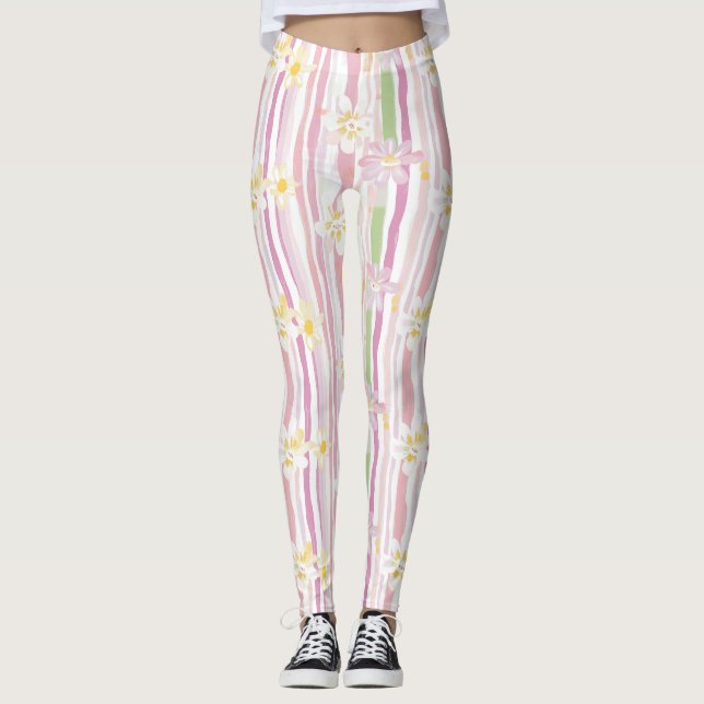 Pastel Retro Floral (9) Leggings (Front)