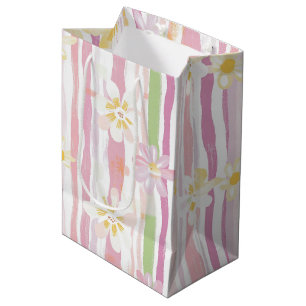 Pastel Retro Floral (9) Medium Gift Bag