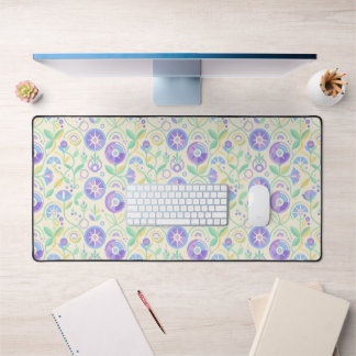 Pastel Retro Floral Botanical Desk Mat