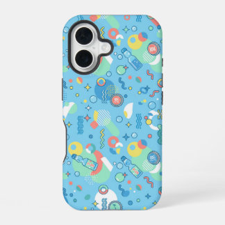 Pastel Retro Floral Pattern Lavender Mint iPhone 16 Case