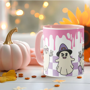 Pastel retro Ghost Crew girly Happy Halloween Mug