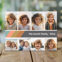Pastel Retro Stripe - 8 Photo Collage