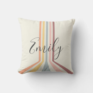 Pastel retro style stripes design cushion