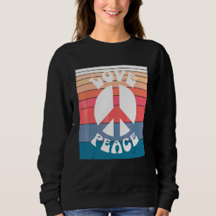 Pastel Retro Vintage 60s 70s Hippie Of Peace Sign Sweatshirt