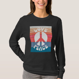 Pastel Retro Vintage 60s 70s Hippie Of Peace Sign T-Shirt
