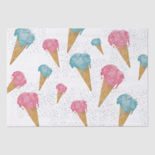 Pastel Retro Watercolor Ice Cream & Sprinkles Tissue Paper