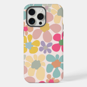 Pastel Retro Wavy Flowers iPhone 15 Pro Max Case