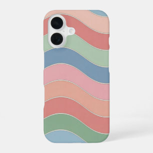 Pastel Retro Wavy Stripes Pattern iPhone 16 Case