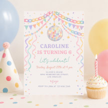 Pastel Retro Whimsical Disco Garland Birthday