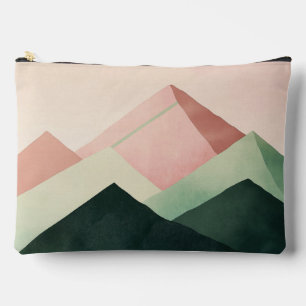 Pastel Ridge – Geometric Mountain Landscape #1 Accessory Pouch