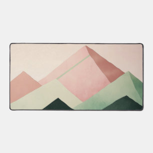 Pastel Ridge – Geometric Mountain Landscape #1 Desk Mat