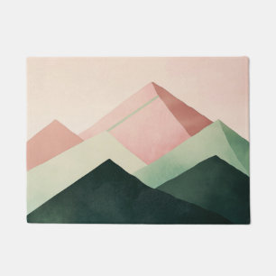 Pastel Ridge – Geometric Mountain Landscape #1 Doormat