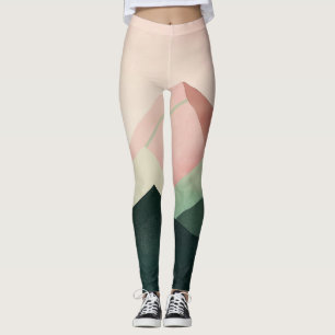 Pastel Ridge – Geometric Mountain Landscape #1 Leggings