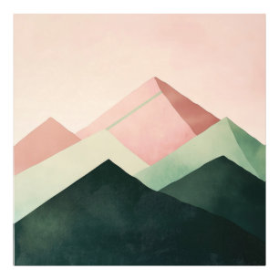 Pastel Ridge – Geometric Mountain Landscape #1 Photo Print
