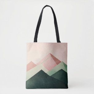 Pastel Ridge – Geometric Mountain Landscape #1 Tote Bag